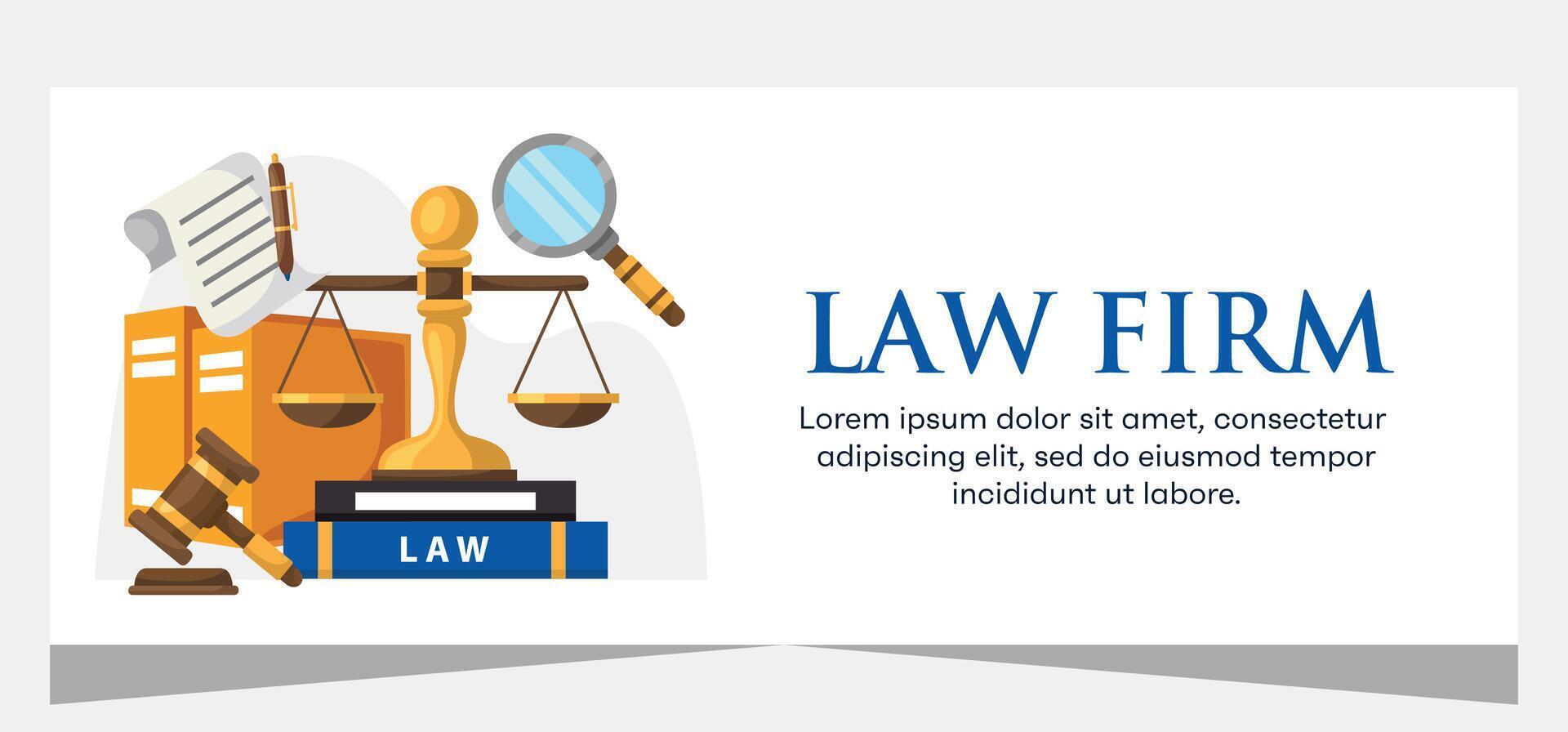 Horizontal law firm banner template design. Premium banner template vector