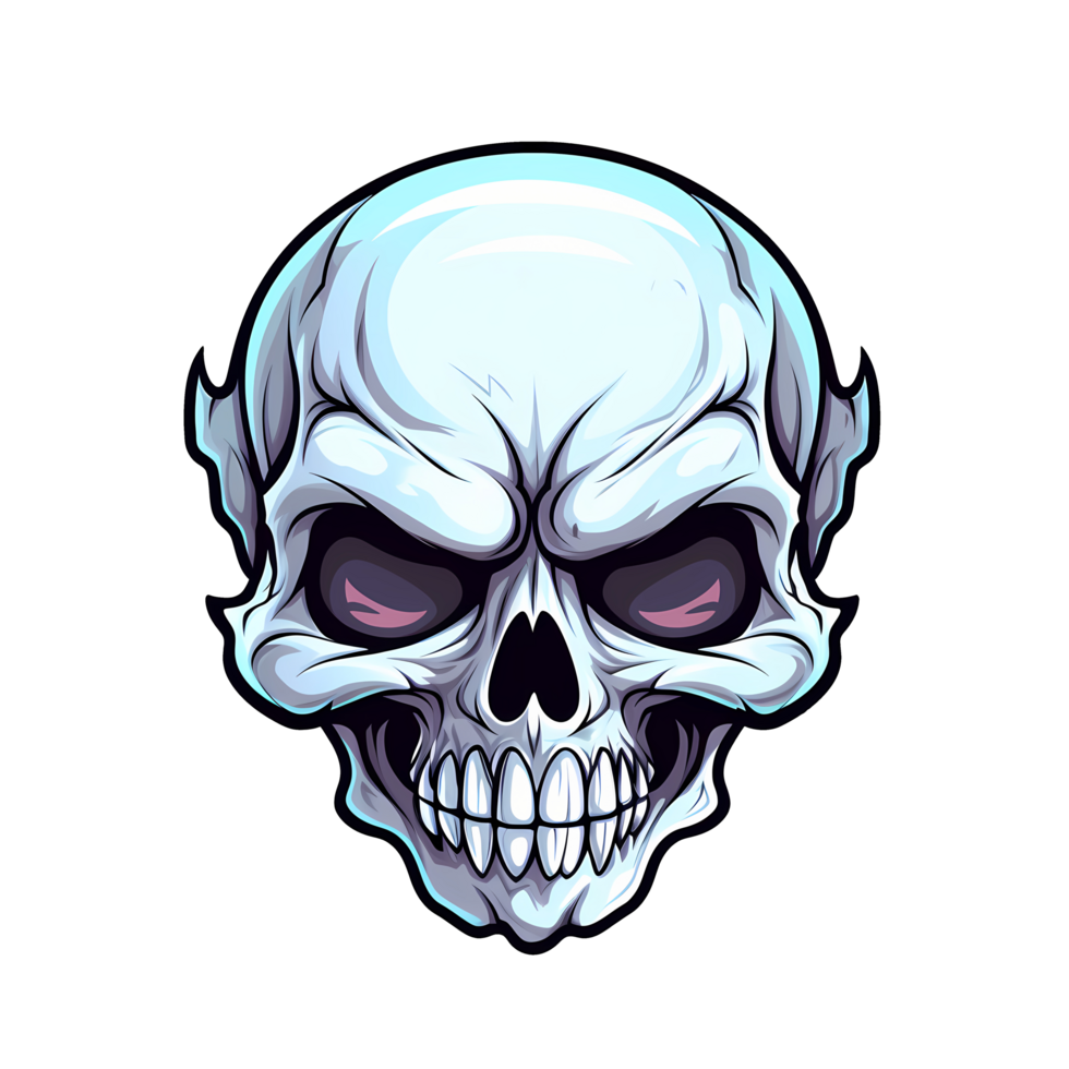 AI generated Skull art illustrations for stickers, tshirt design, poster etc png