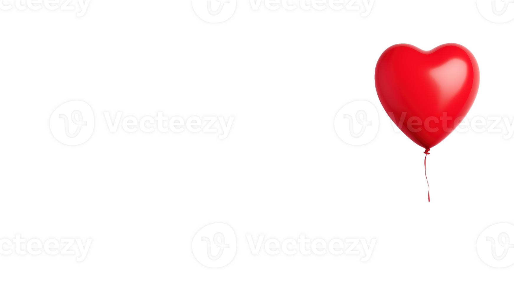 AI generated Red heart balloon. Flying air balloon on transparent background. Valentines day. png
