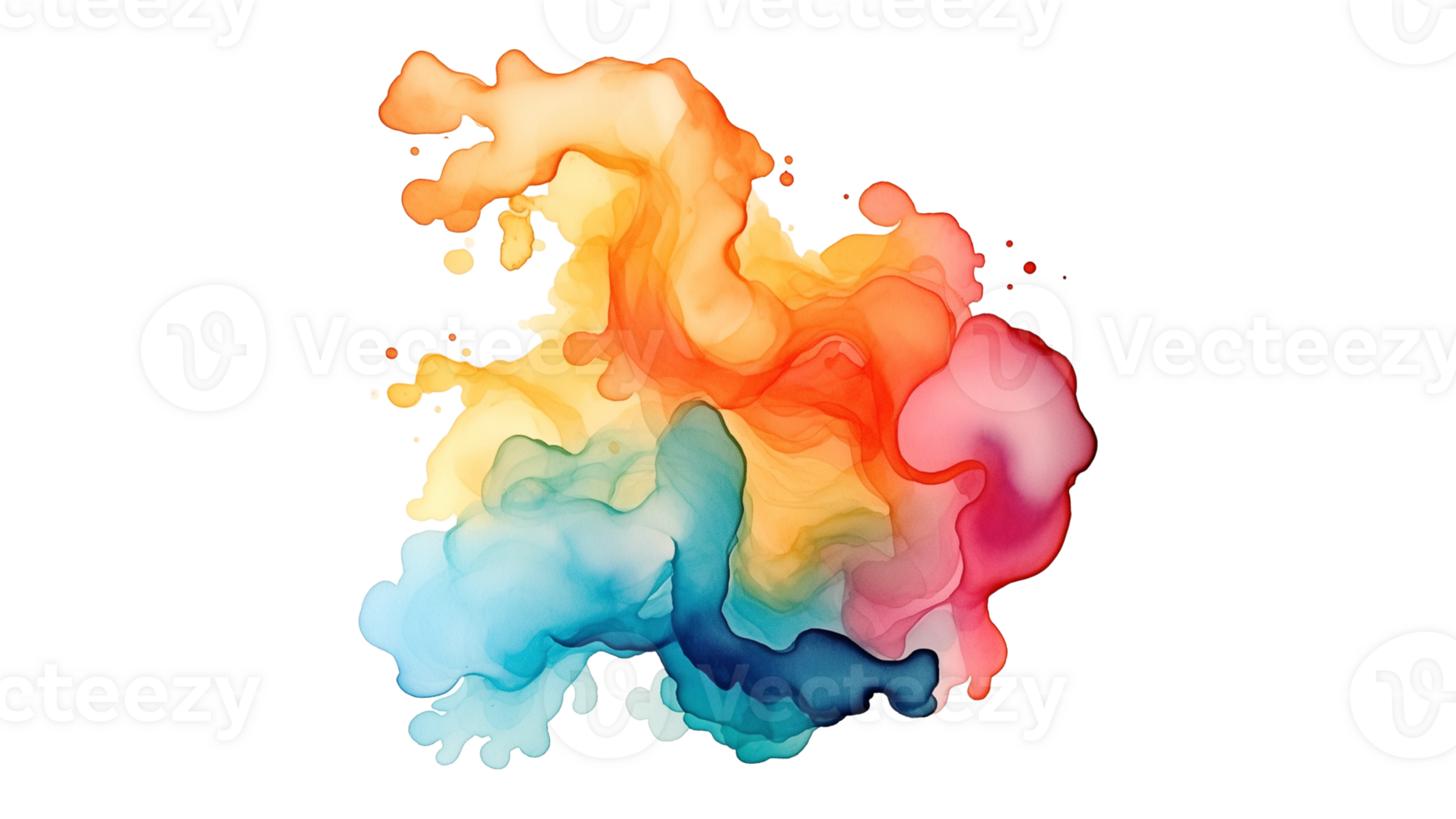 AI generated Watercolor stain illustration on transparent background. Stain in watercolor style in png