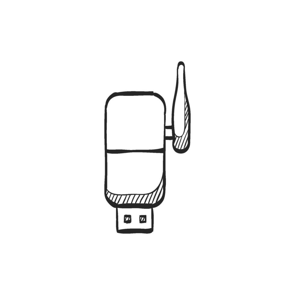 Hand drawn sketch icon wireless receiver vector
