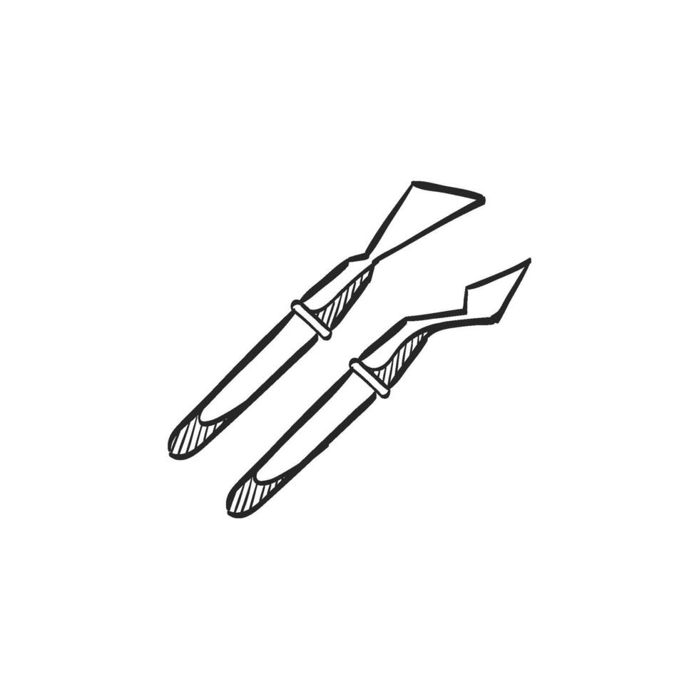 Hand drawn sketch icon painting spatula vector