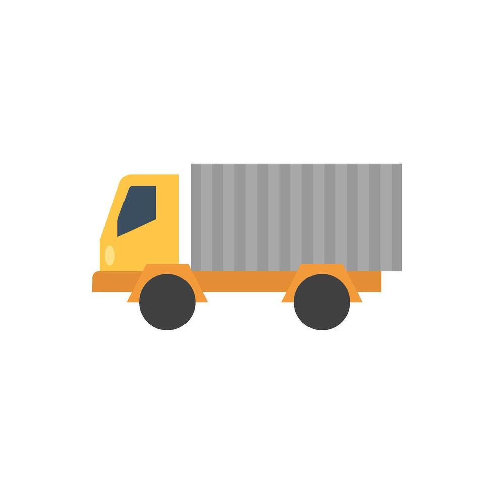 Truck icon in flat color style. Freight, transport, logistic delivery vector