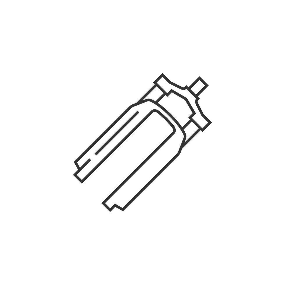 Bicycle suspension fork icon in thin outline style vector