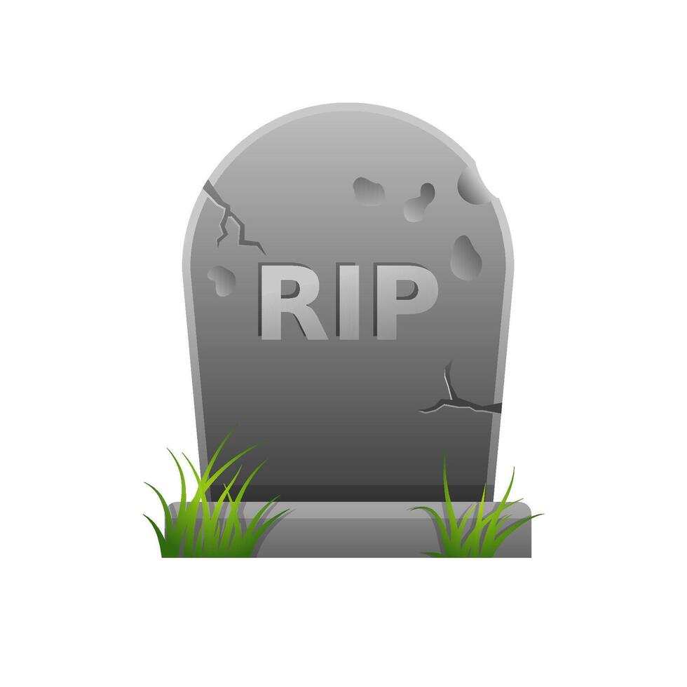 Tomb stone icon in color. Monument dead Halloween spooky vector