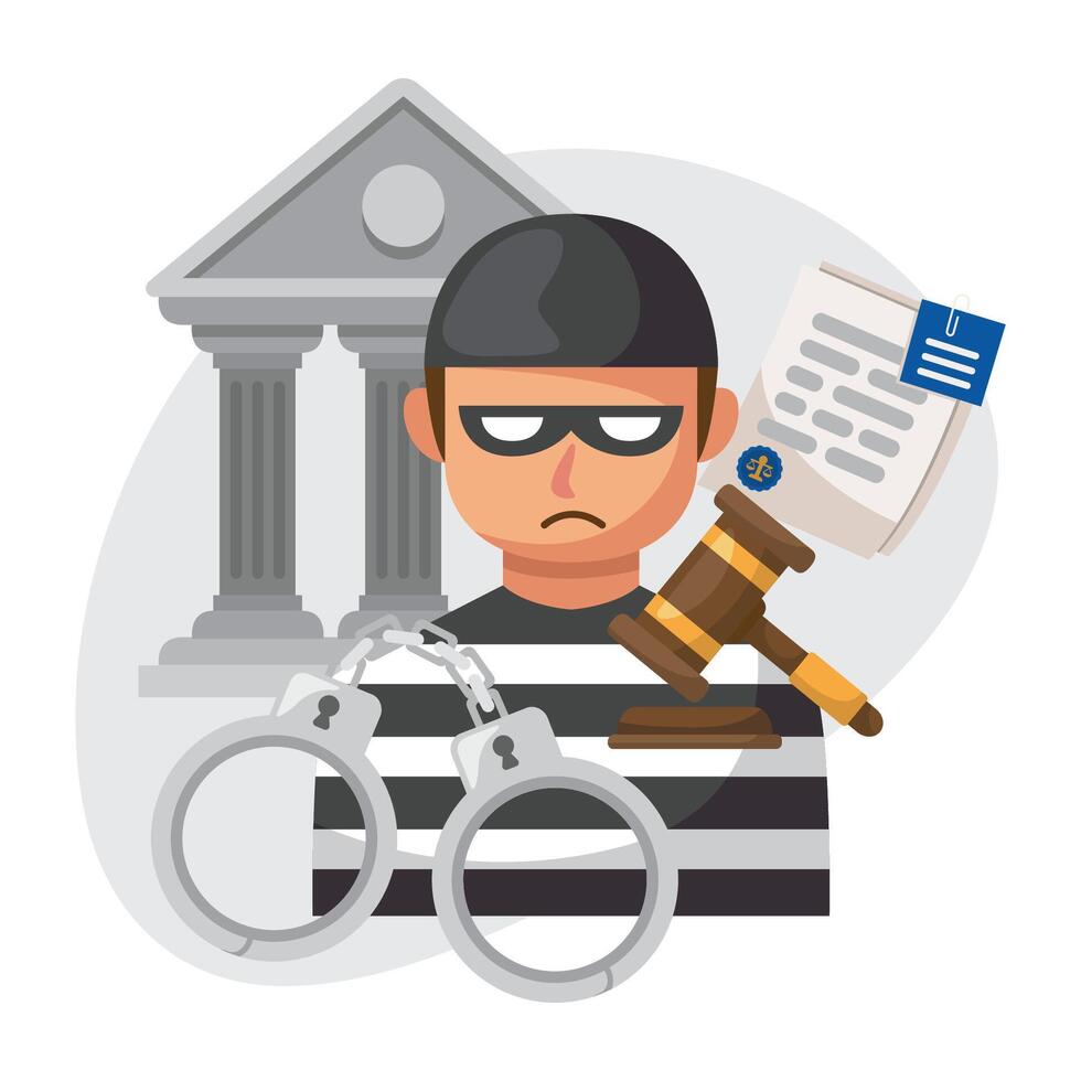 Criminal illustration design for law firm vector