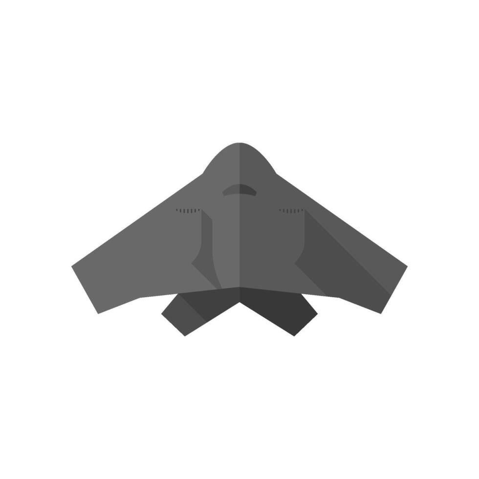 Stealth bomber icon in flat color style. Aircraft military attack avionics anti radar vector