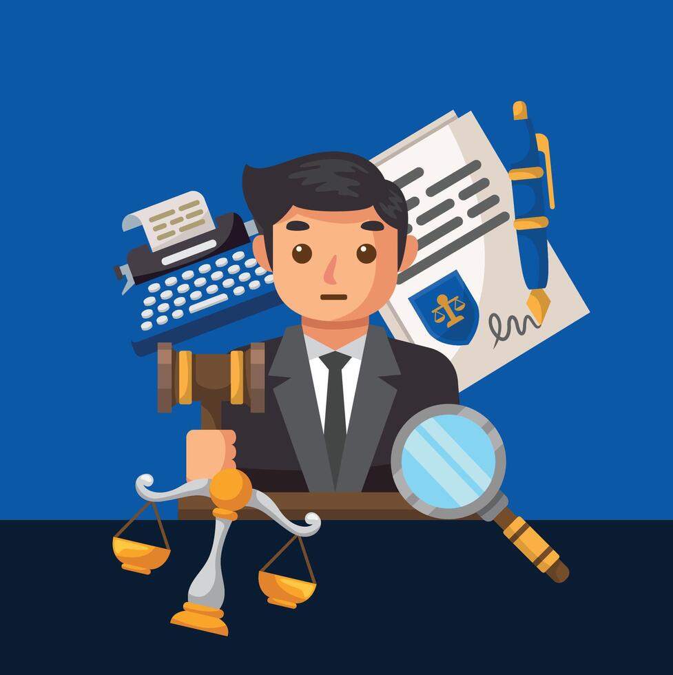 Lawyer illustration design for law firm vector