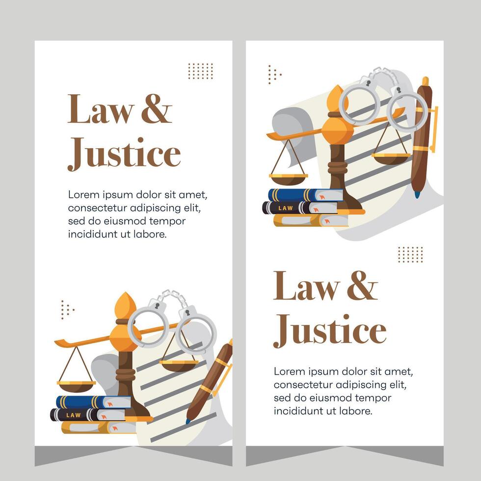 Vertical law firm banner design. Premium banner template vector