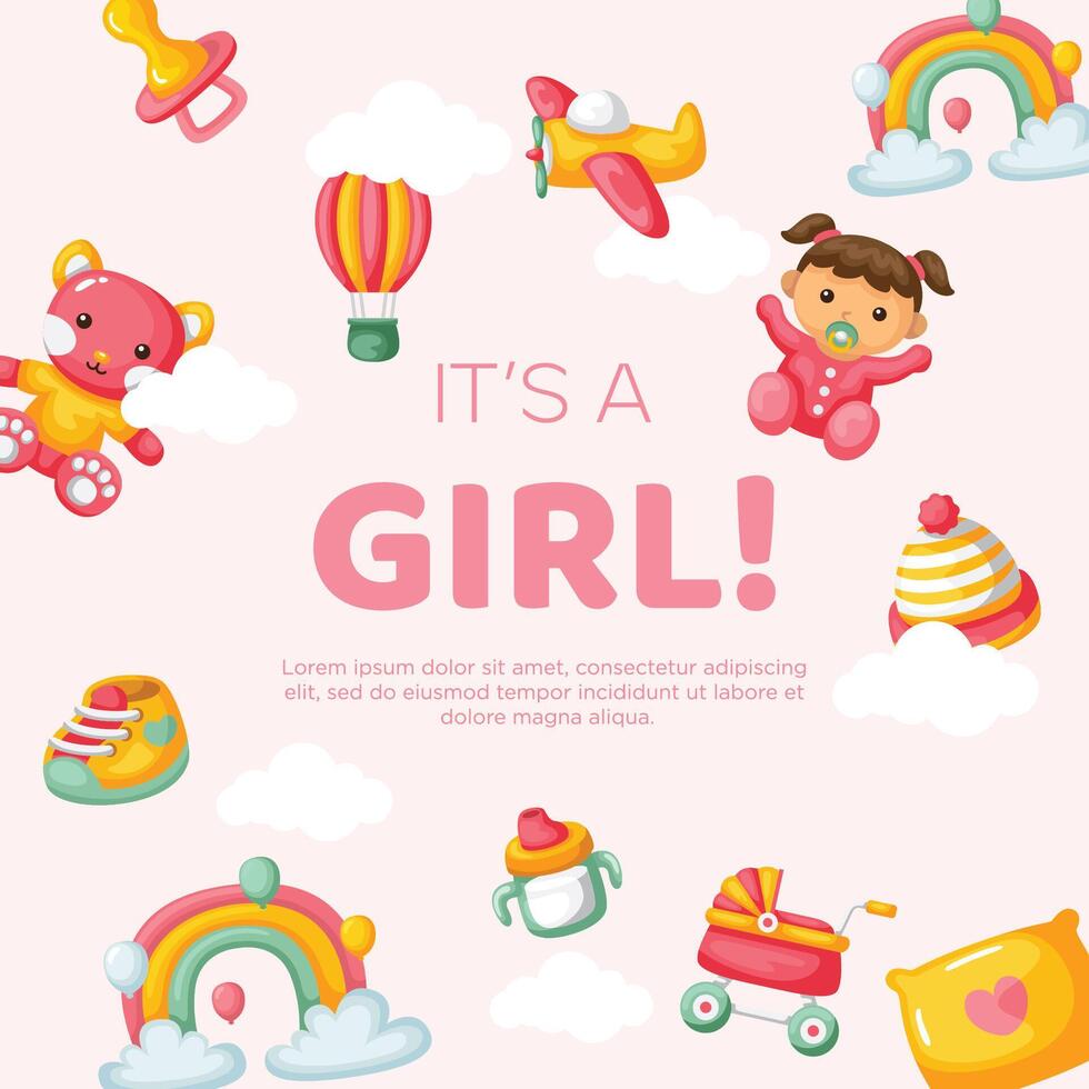 Hand drawn baby kid background design vector