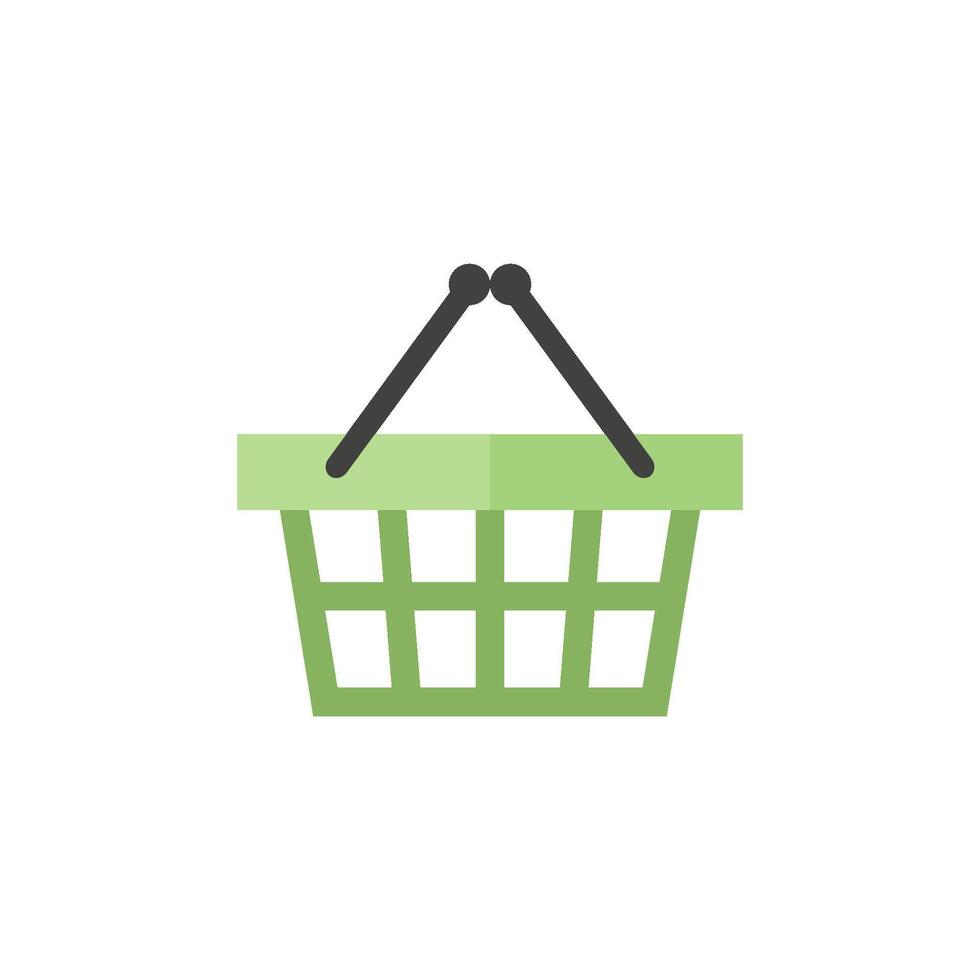 Shopping basket icon in flat color style. Buying, ecommerce vector