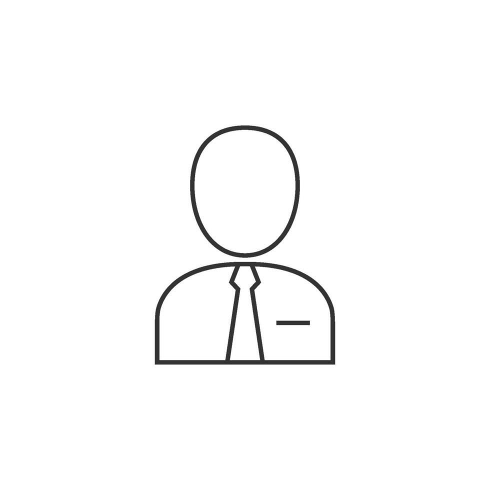 Businessman icon in thin outline style vector