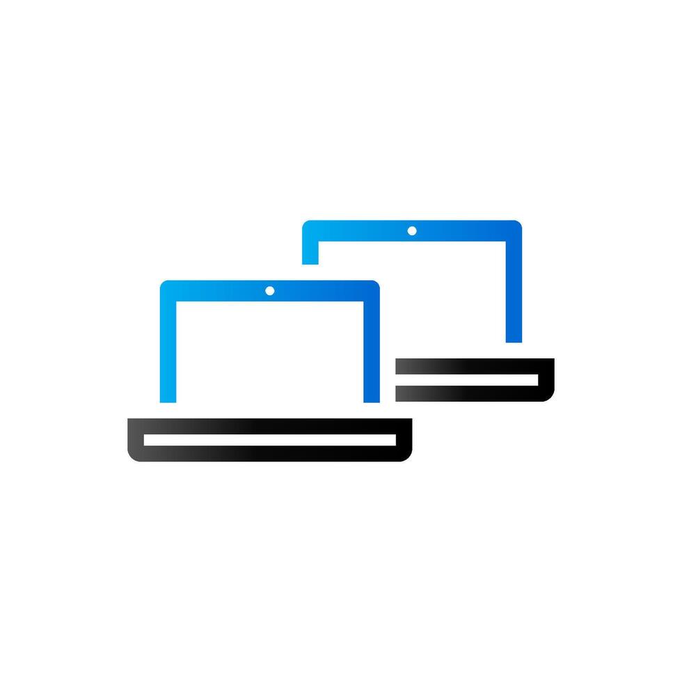 Laptops icon in duo tone color. Electronic computer vector