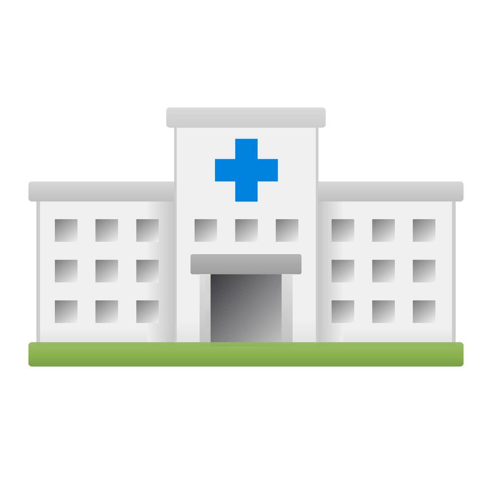 Hospital building icon in color. Medical healthcare patients vector