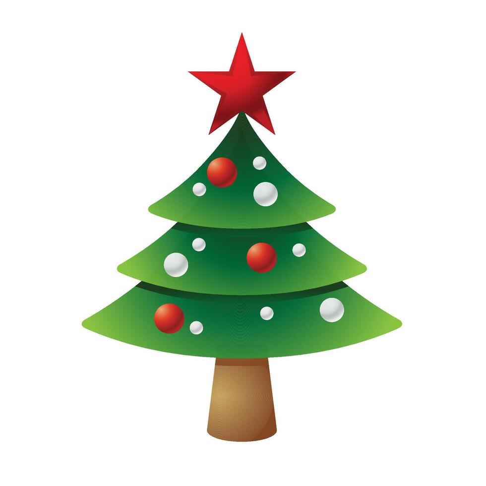 Christmas tree icon in color. Celebration season December vector