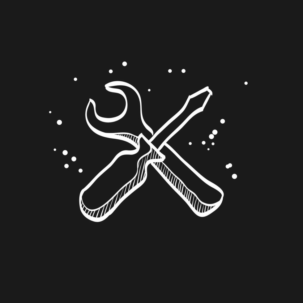 Bicycle tools doodle sketch illustration vector