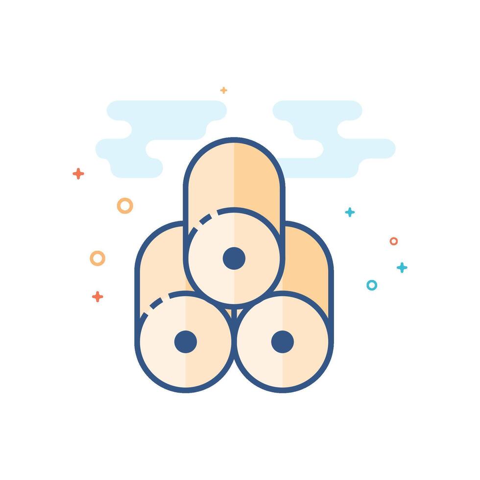 Printing paper roll icon flat color style vector illustration