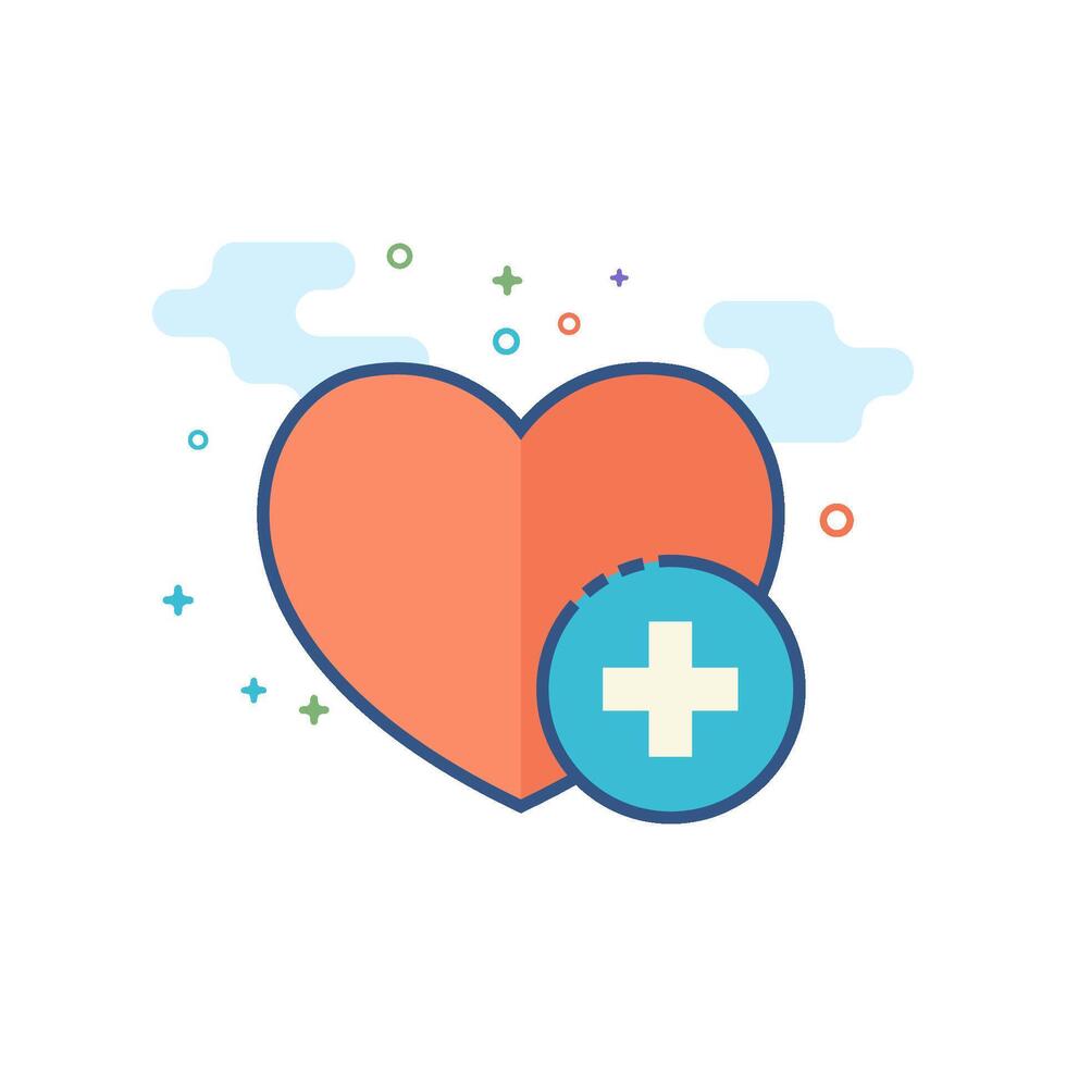 Favorite icon flat color style vector illustration