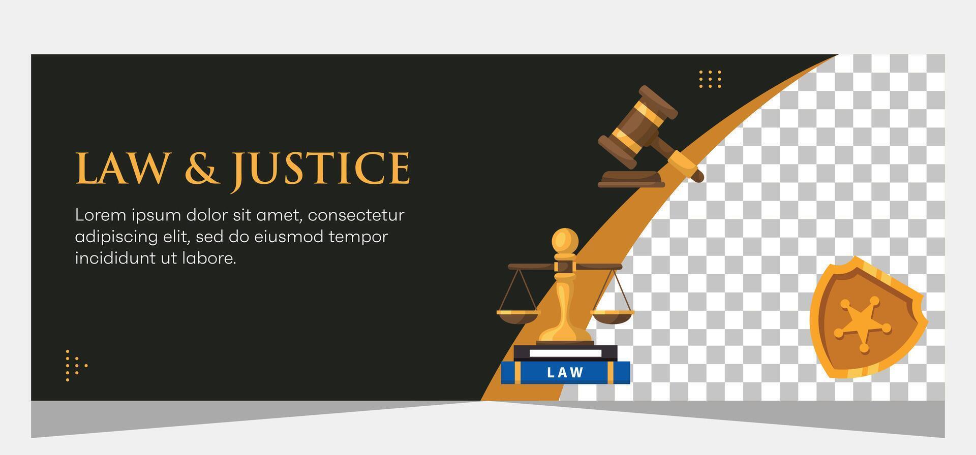 Horizontal law firm banner template design. Premium banner template vector