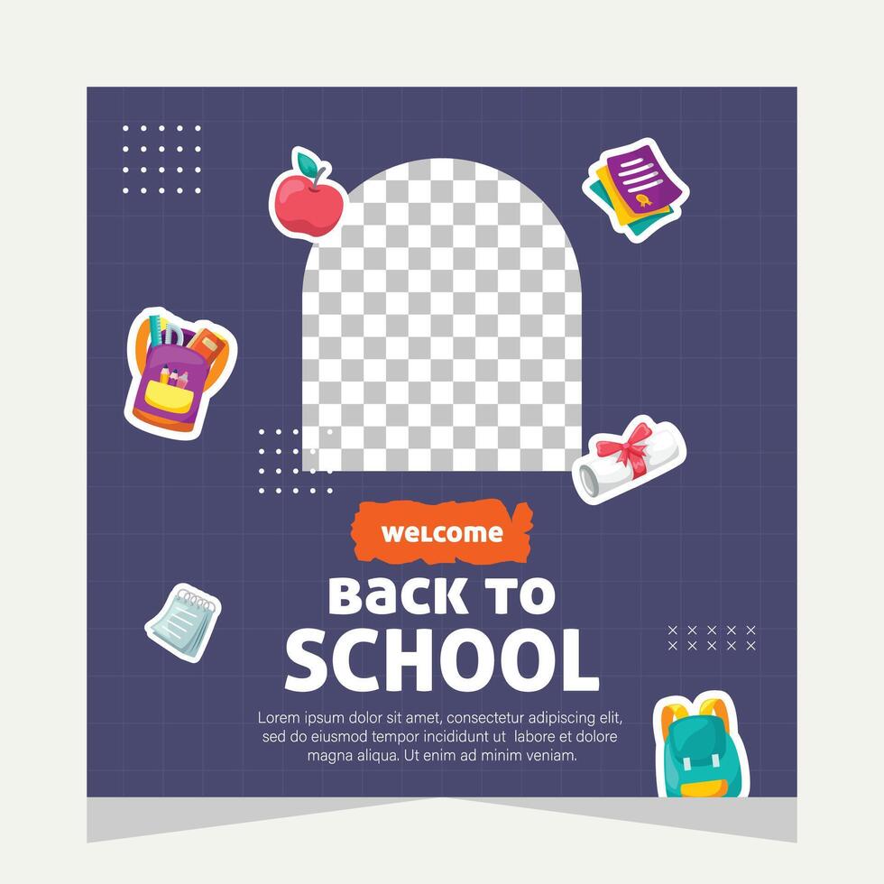 Social media post template design about education vector