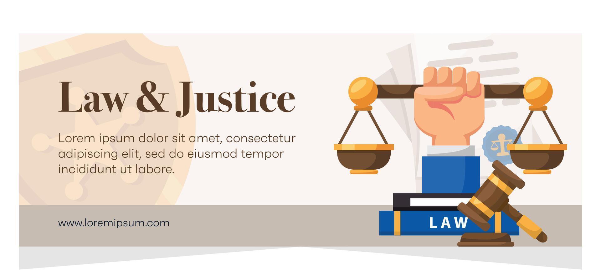 Flat design law firm banner template. Premium banner template vector