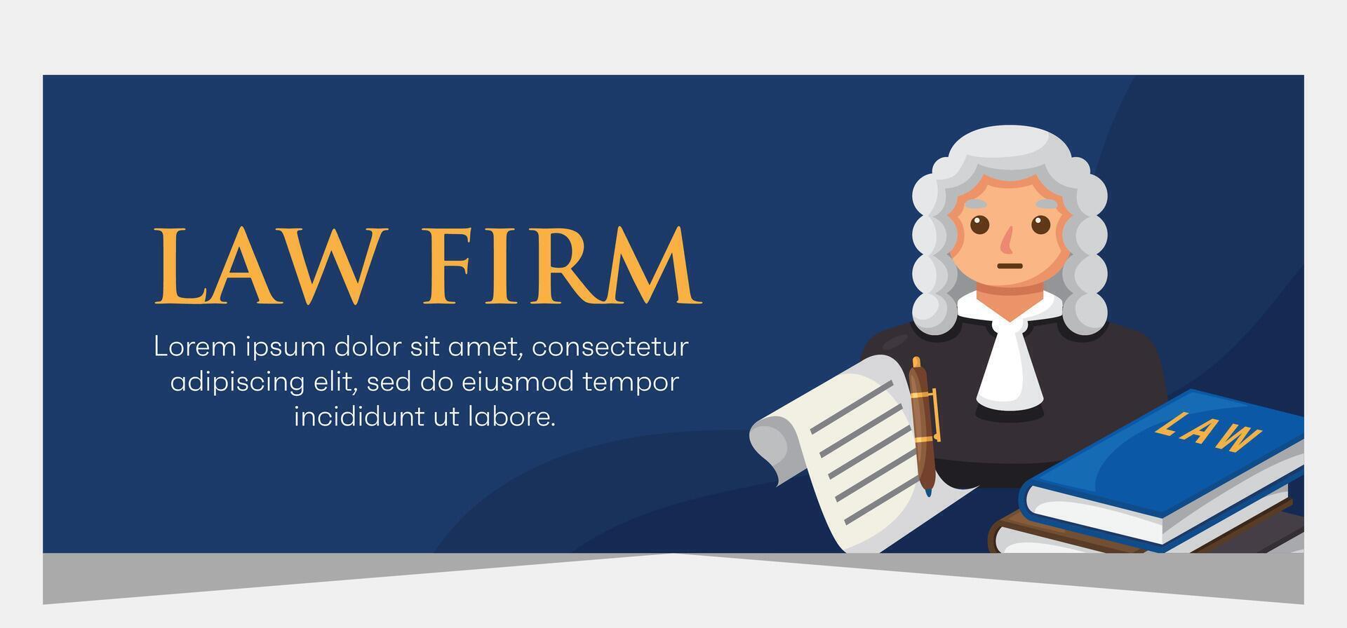 Law and justice template banner design. Premium banner template vector