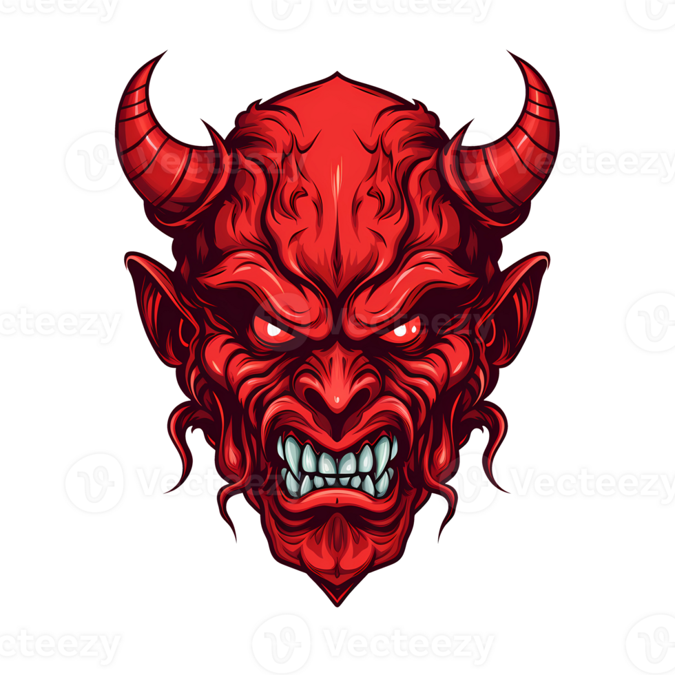 AI generated red devil art illustrations for stickers, tshirt design, poster etc png