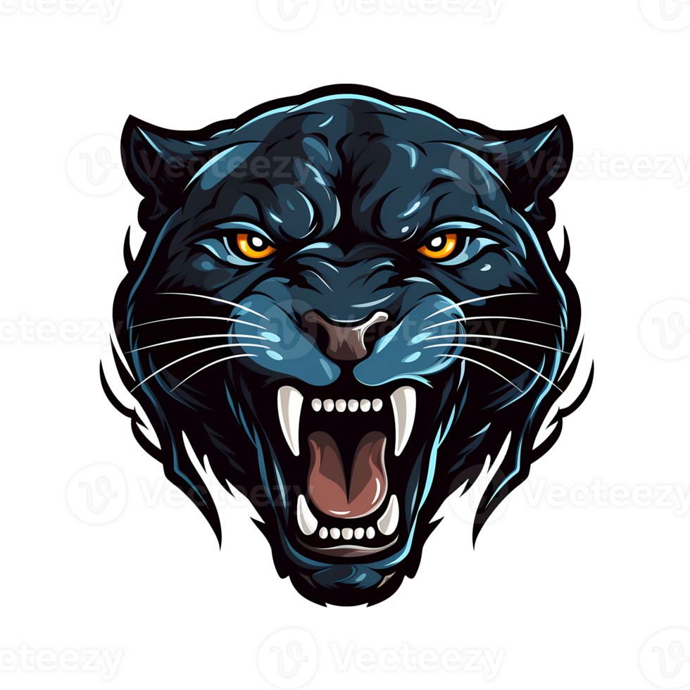 ai generiert schwarz Panther Kunst Abbildungen zum Logo, Aufkleber, T-Shirt Design, Poster usw png