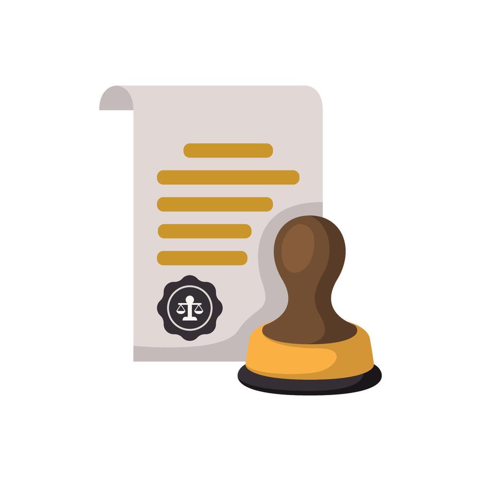 Legal stamp document icon illustration. Vector design