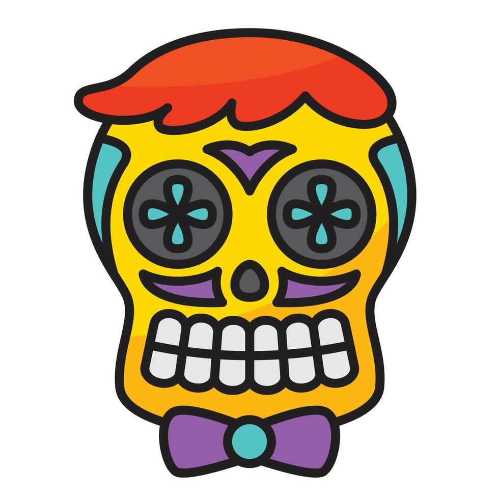 cráneo icono con concepto día de muerte. vector diseño