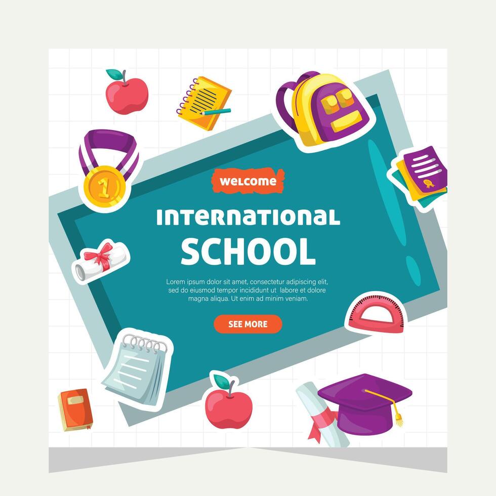 Template social media post about education vector