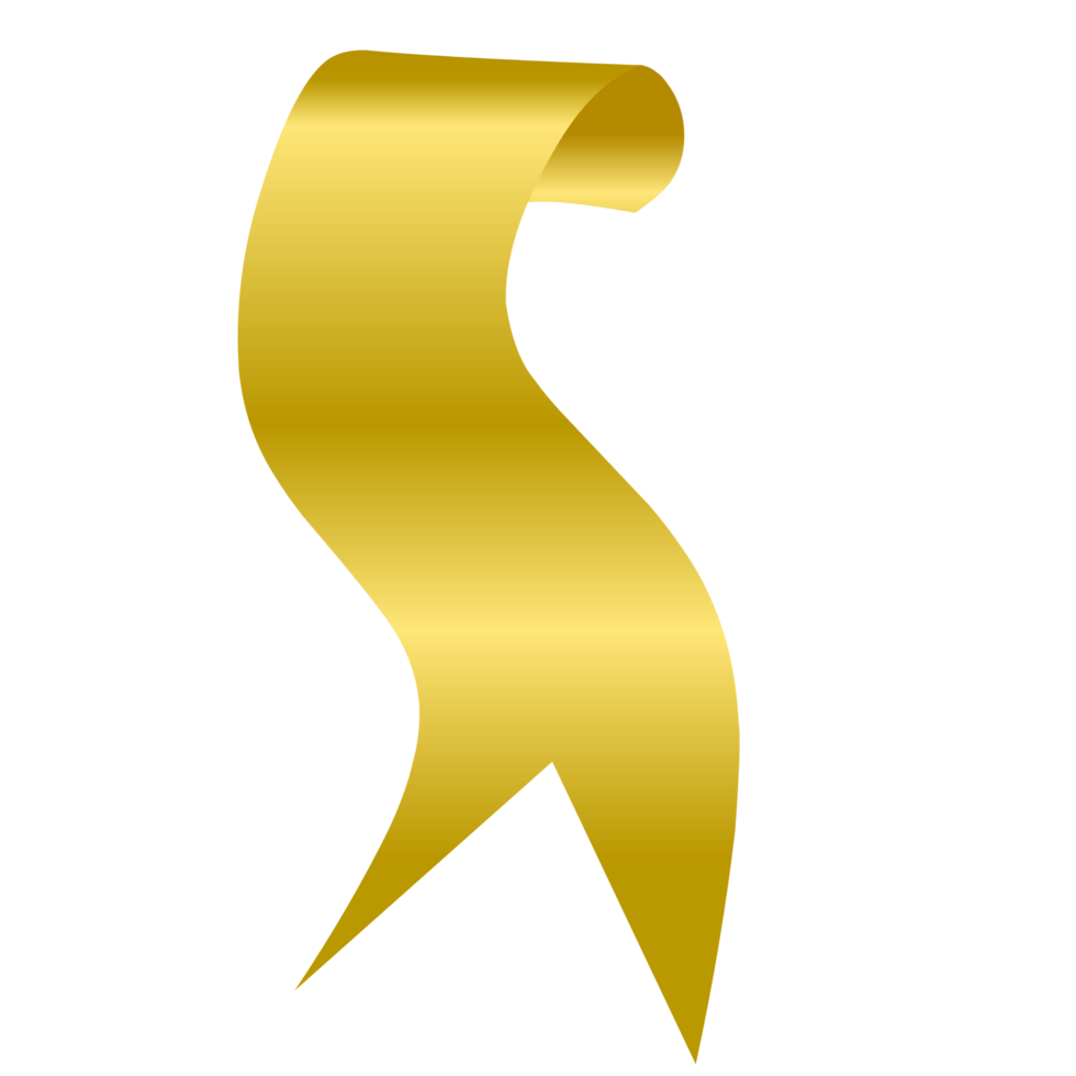 Gold ribbon banner png