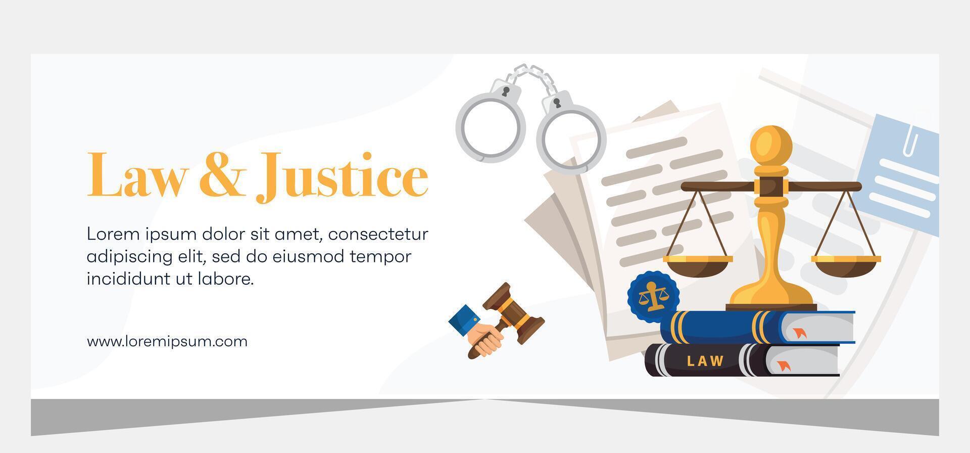 Law and justice template banner design. Premium banner template vector
