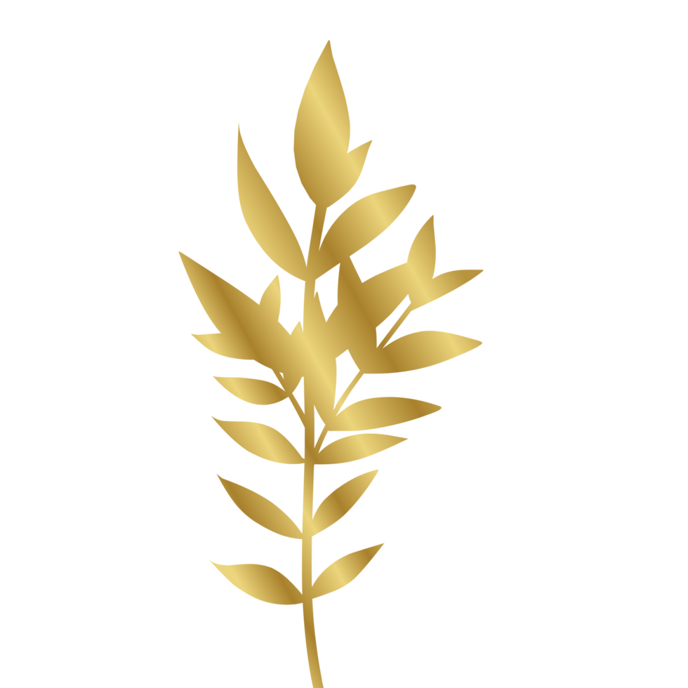 Golden botanical plant png