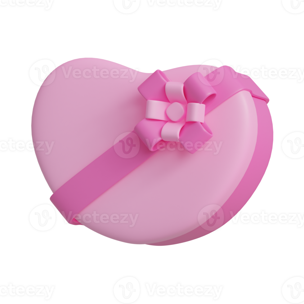 3d heart shape gift box valentine's day icon png