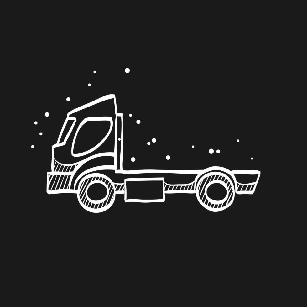 Empty container lift truck doodle sketch illustration vector