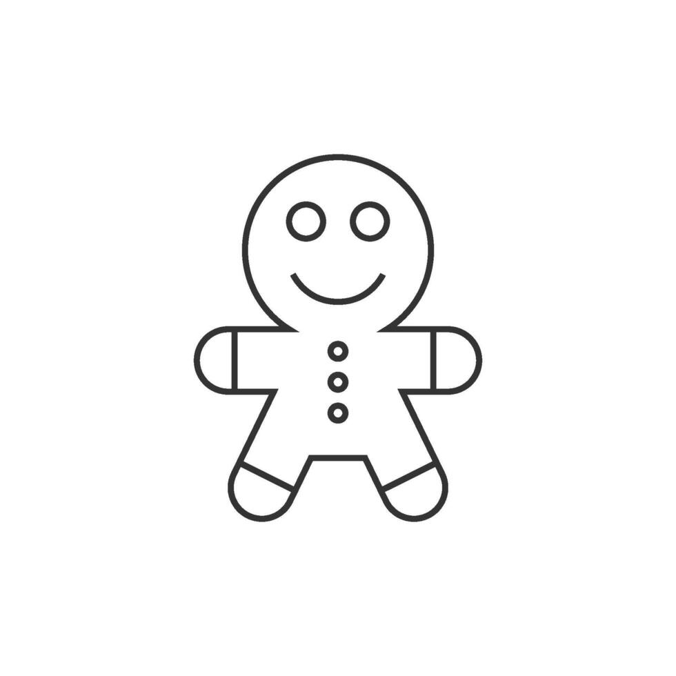 Gingerman icon in thin outline style vector