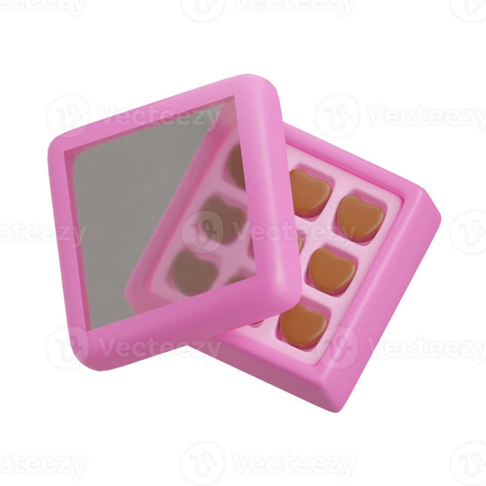 3d chocolate box valentine's day icon png