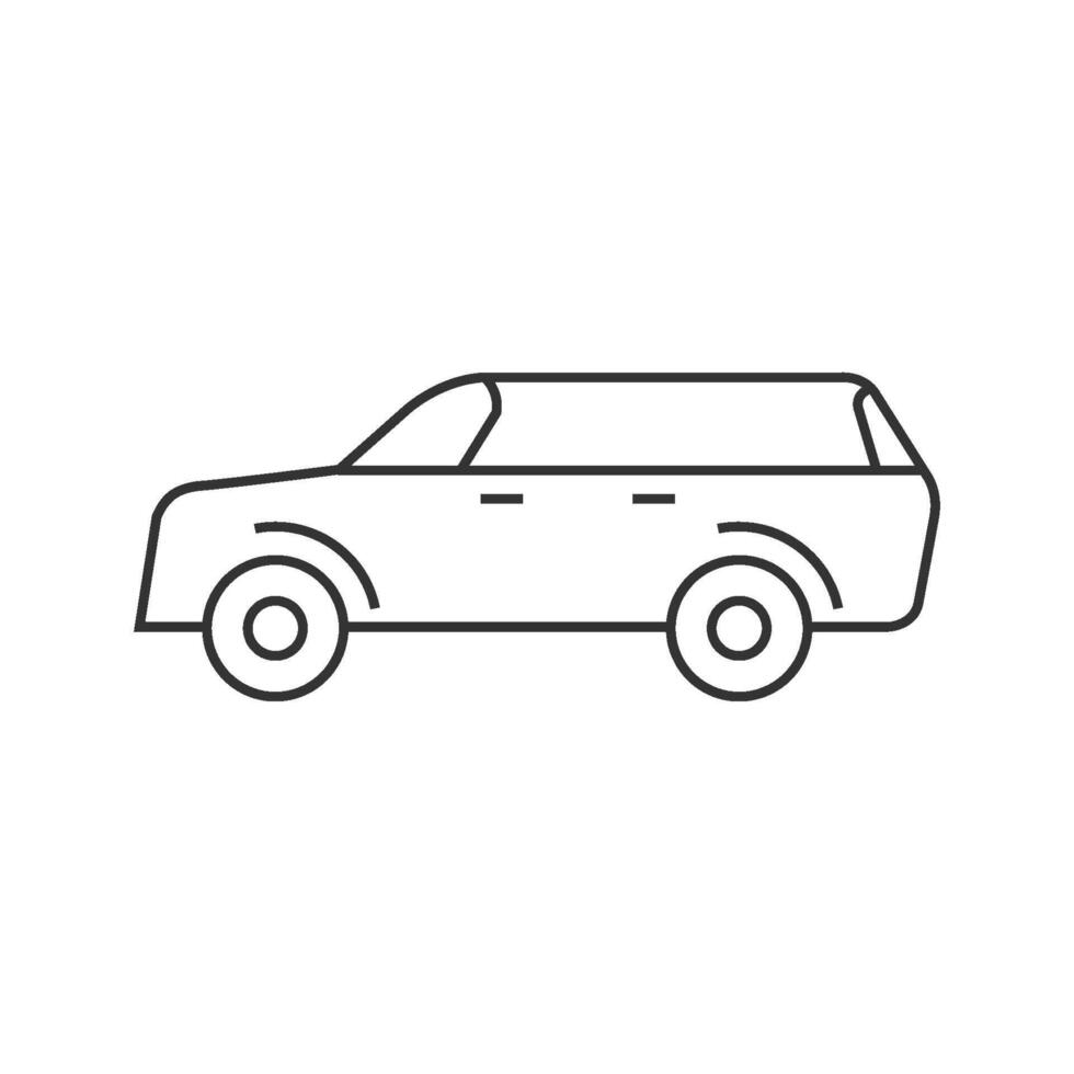 Car icon in thin outline style vector