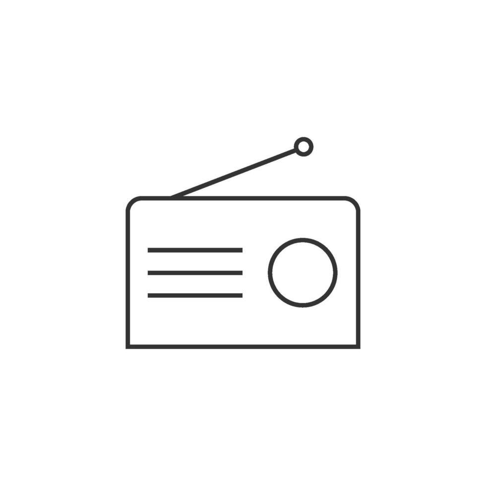 Radio icon in thin outline style vector