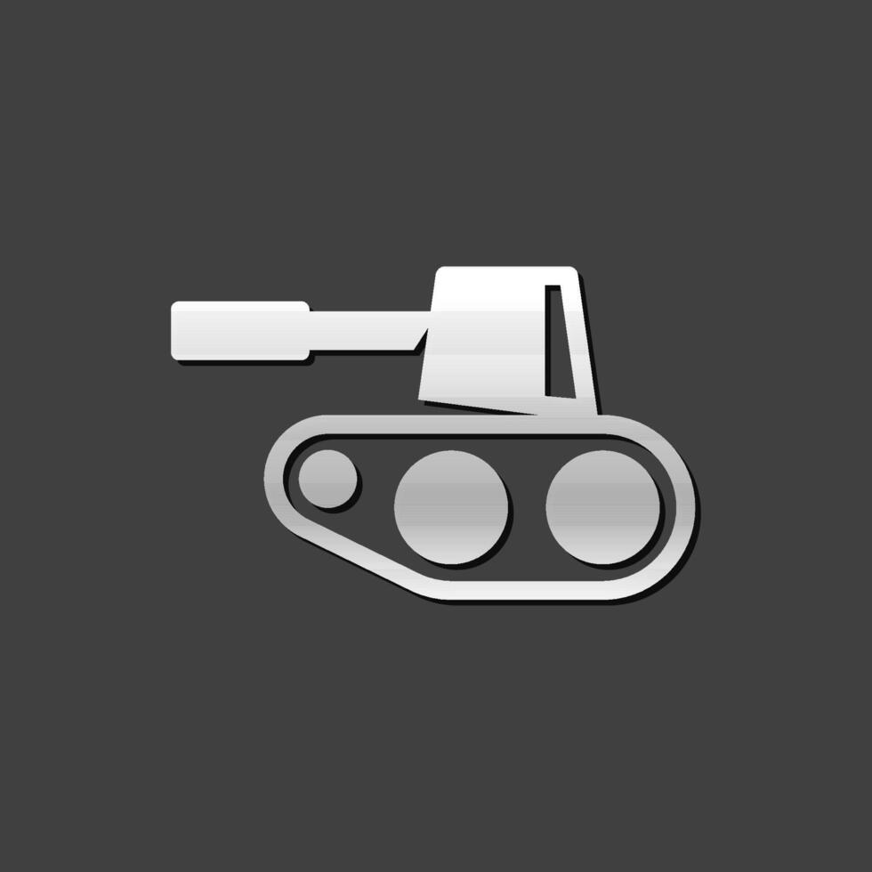 tanque icono en metálico gris color estilo.militar arma guerra. vector