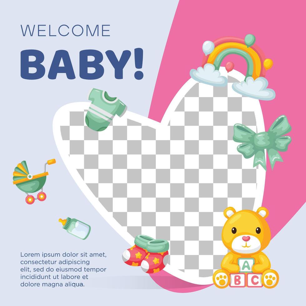 Hand drawn baby kid background design vector