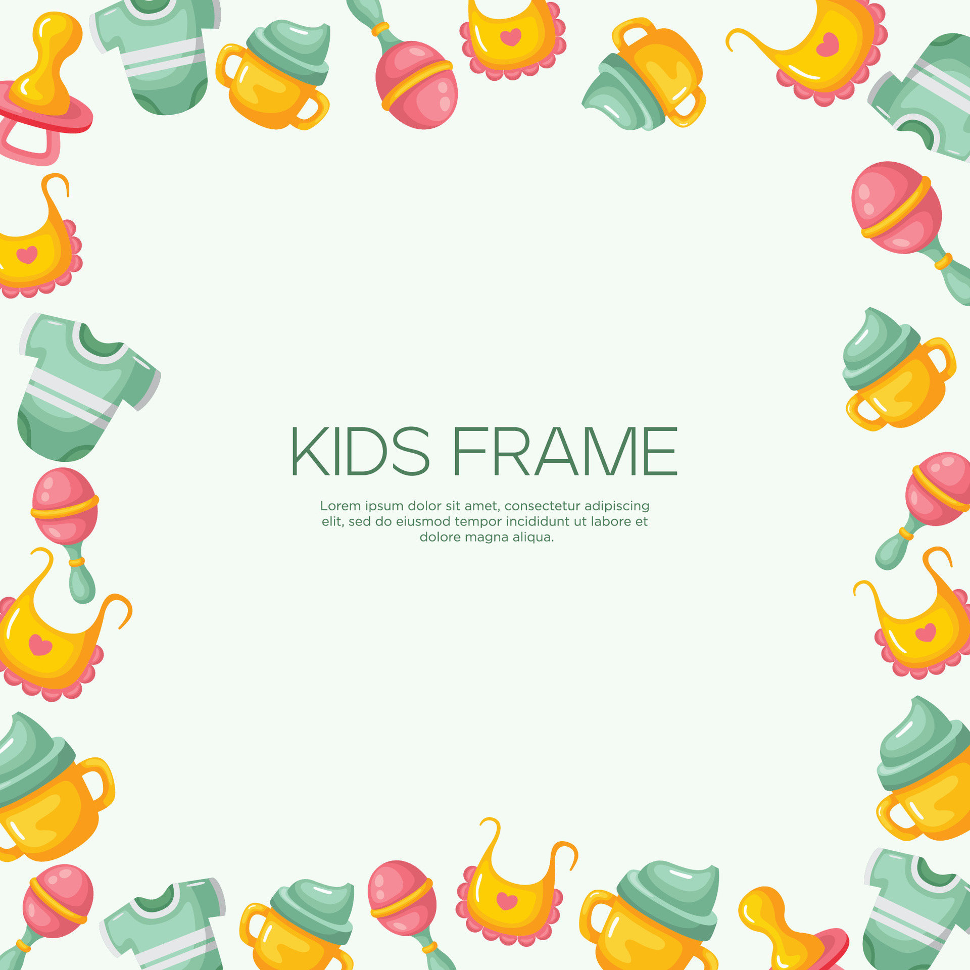 Baby frame and accessories background design 38050199 Vector Art at