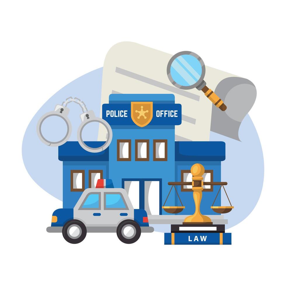 Police office illustration design for law firm vector