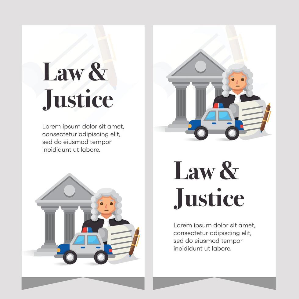 Vertical law firm banner design. Premium banner template vector