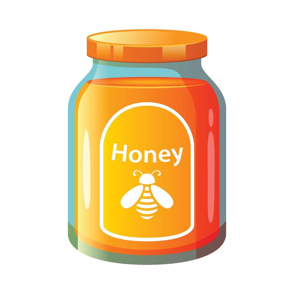 Illustration of honey in a jar. Vector illustration