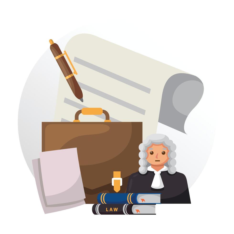 ley y justicia ilustración diseño para ley firma vector