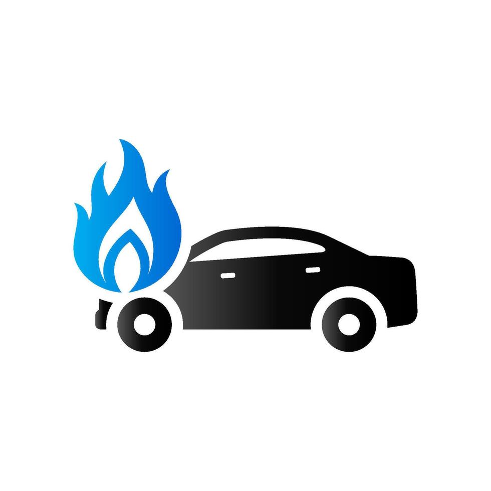 Car on fire icon in duo tone color. Automotive accident accident vector