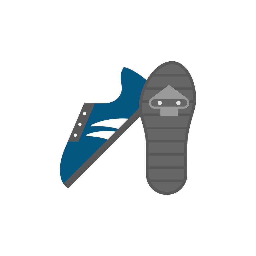 Cycling shoe icon in flat color style. Sport road race time trial foot pedal clip less cleat vector