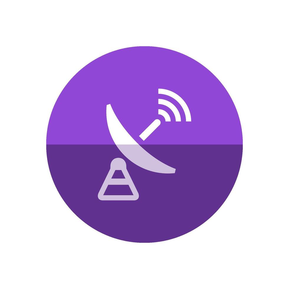 Satellite receiver icon in flat color circle style. Data information technology space science vector